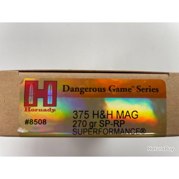 HORNADY 375 H H SUPERFORMANCE 270GR BOITE DE 20 BALLES(VENDU PAR 2 BOITES�