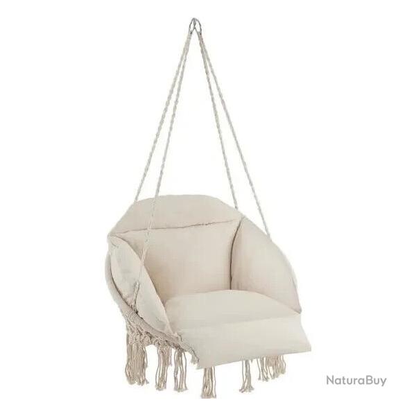 Fauteuil suspendu Pliable Robuste D�coratif Jardin Beige Hamac Confortable