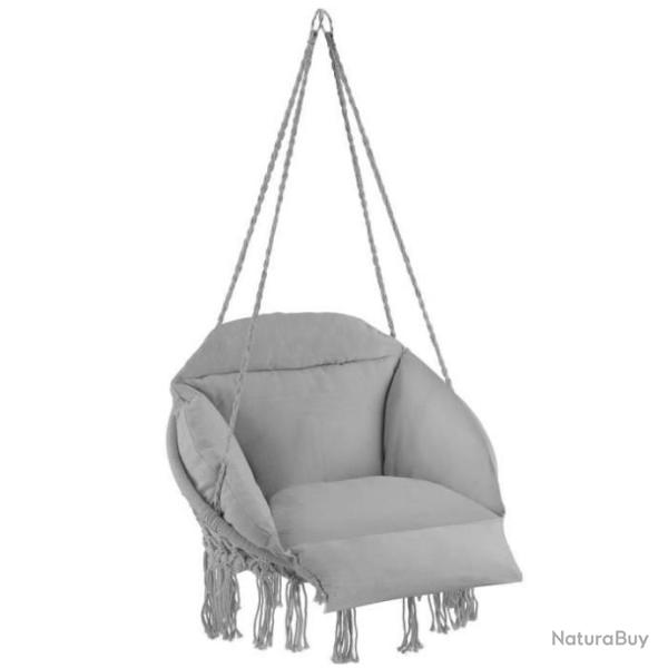 Fauteuil suspendu Pliable Robuste D�coratif Jardin Gris Hamac Confortable