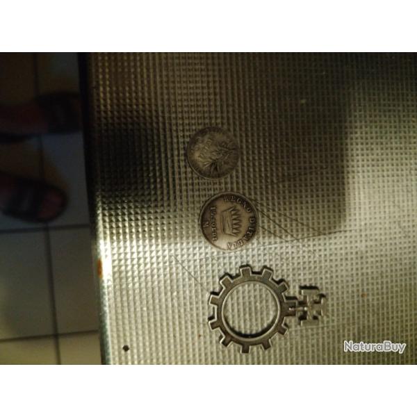 Pi�ce Napol�on en argent et dizonier et 50 centimes en argent