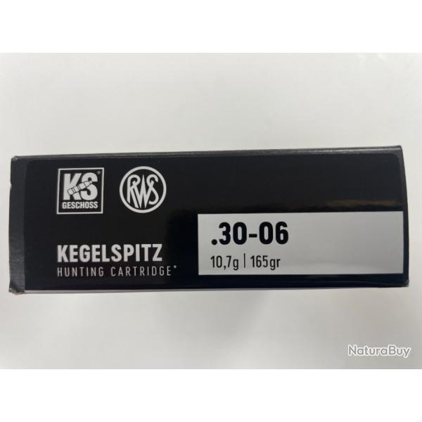 RWS 30-06 KS 10.7GR BOITE DE 20 BALLES(VENDU PAR 2 BOITES)