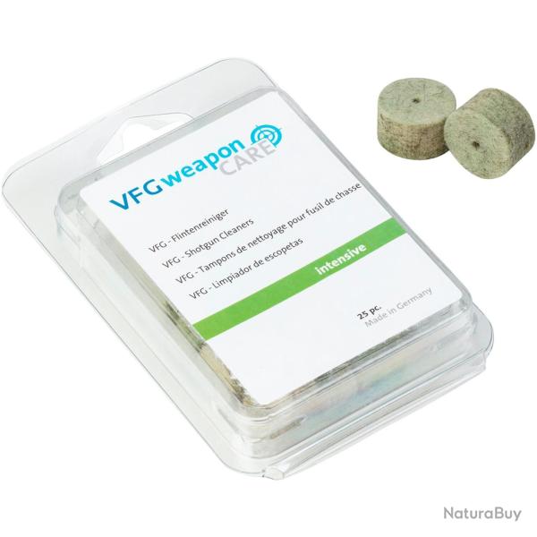 Tampons de nettoyage INTENSIVE fusils (petit format) (Mod�le: 25 tampons, Calibre: 12)