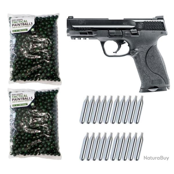 Pistolet de d�fense � domicile Smith & Wesson M&P9 2.0 T4E cal.43 avec 1000 billes de peinture cal.4