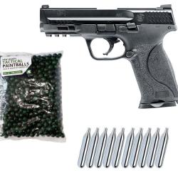 Smith & Wesson M&P9 2.0 T4E cal.43 pistolet de d&eacute;fense &agrave; domicile incluant 500 balles de peinture ca