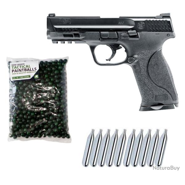 Smith & Wesson M&P9 2.0 T4E cal.43 pistolet de d�fense � domicile incluant 500 balles de peinture ca