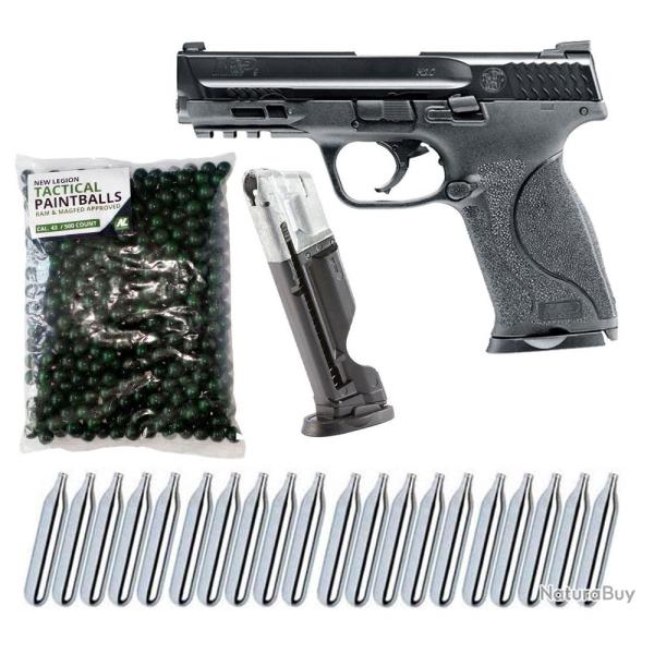 Smith & Wesson M&P9 2.0 T4E cal.43 pistolet de d�fense � domicile incluant un chargeur de rechange, 