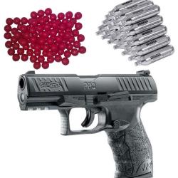 Walther PPQ M2 T4E RAM pistolet de d&eacute;fense &agrave; domicile comprenant 30 capsules de CO2 et 50 balles en 
