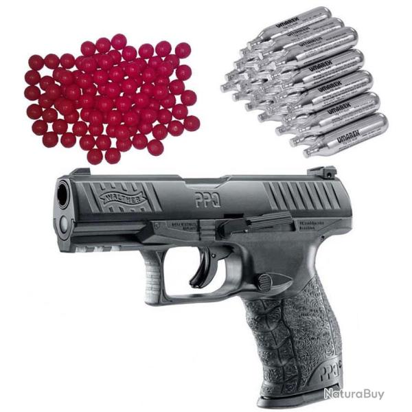Walther PPQ M2 T4E RAM pistolet de d�fense � domicile comprenant 30 capsules de CO2 et 50 balles en 
