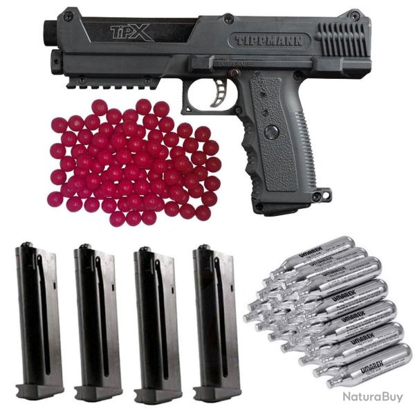 Forfait de d�fense � domicile Tippmann TiPX comprenant 20 capsules de CO2, 1 pack de chargeur et 50 