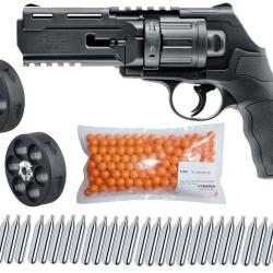 Umarex T4E TR 50 Revolver de d&eacute;fense &agrave; domicile RAM cal.50 avec 2 chargeurs suppl&eacute;mentaires, 250 bil