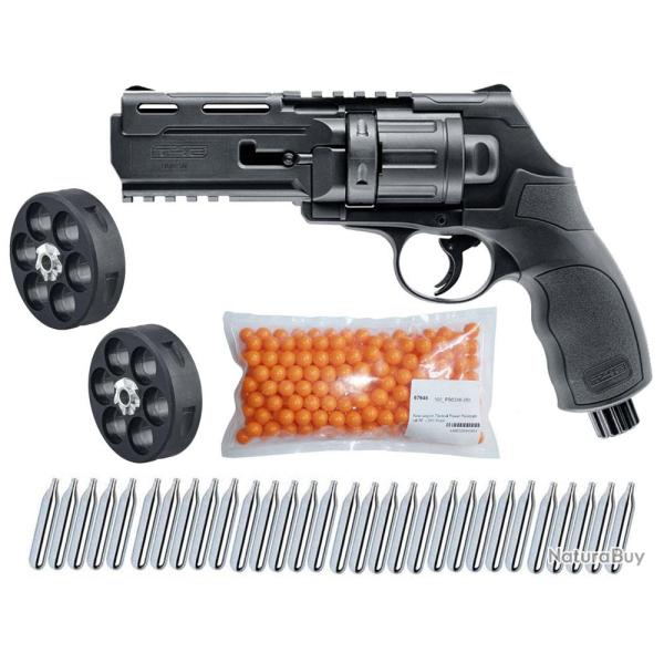 Umarex T4E TR 50 Revolver de d�fense � domicile RAM cal.50 avec 2 chargeurs suppl�mentaires, 250 bil