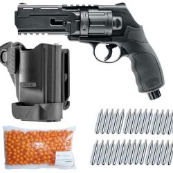 Revolver de d&eacute;fense &agrave; domicile Umarex T4E TR 50 RAM cal.50 + Holster, 500 balles de peinture cal.50 
