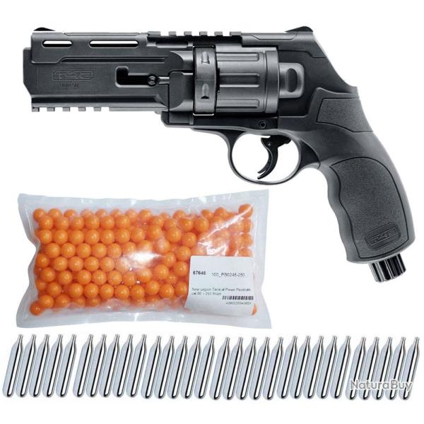Umarex T4E TR 50 RAM Revolver de d�fense � domicile cal.50 incluant 250 billes de peinture cal.50 et