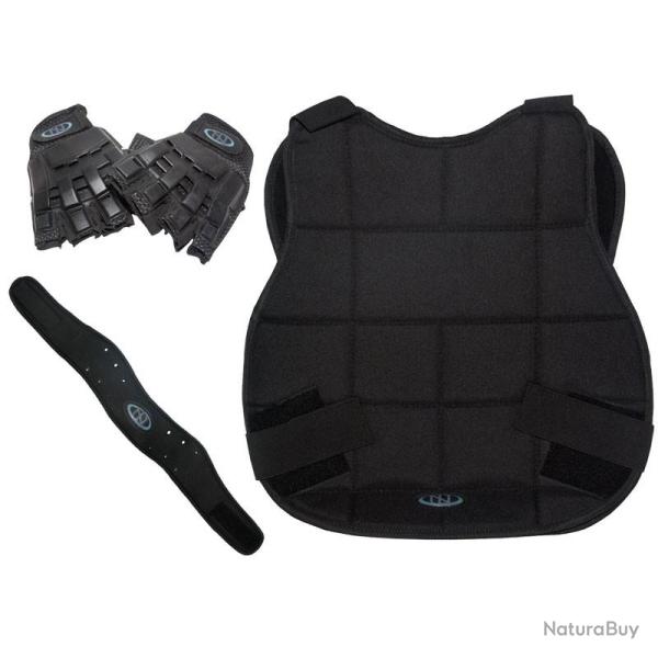 Nouvel ensemble de protection de paintball pour enfants de la marque Legion - noir avec des gants � 