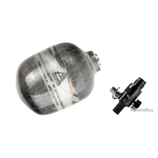 R�servoir d'air DYE Armotech Core de 0,8 litres avec syst�me HP inclus. R�gulateur Dye LT Throttle 3