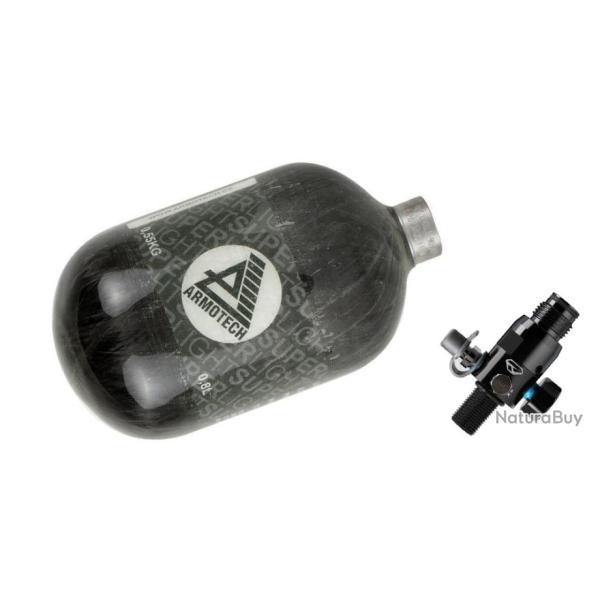 R�servoir d'air Dye Armotech Supralight 0,8 litres HP System incluant le r�gulateur Dye LT Throttle 