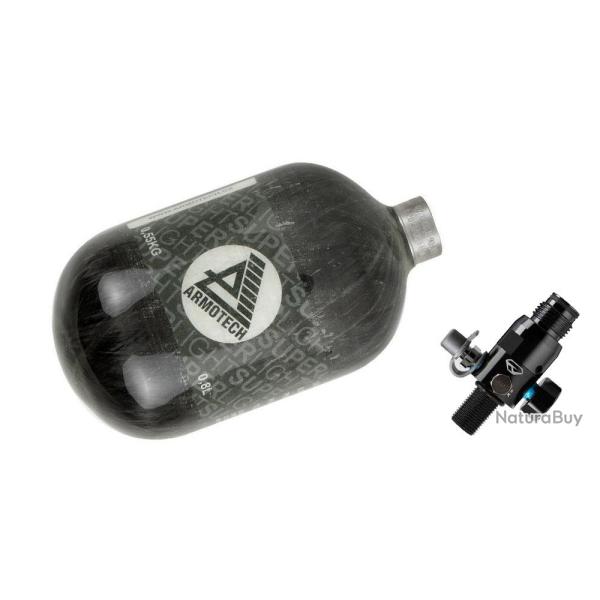 R�servoir d'air Dye Armotech Supralight 0,8 litres HP System incluant le r�gulateur Dye LT Throttle 
