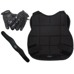 Nouvel ensemble de protection pour paintball de la marque Legion - noir avec gants &agrave; doigts complets