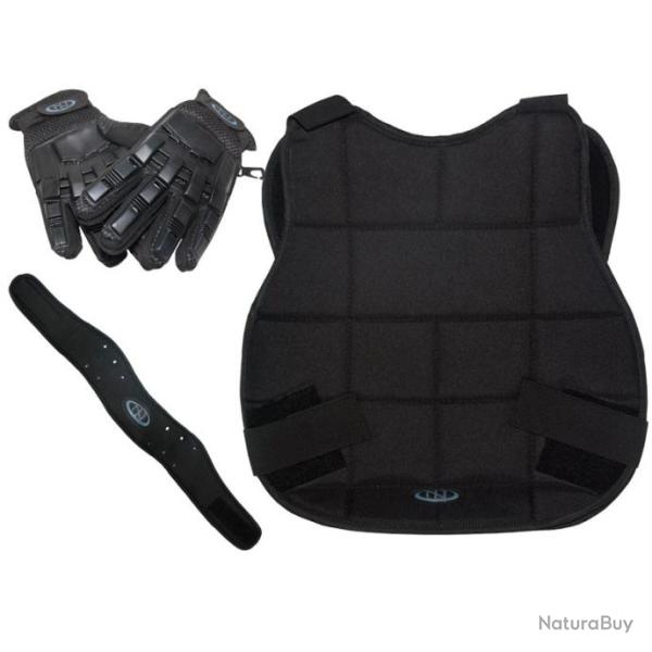 Nouvel ensemble de protection pour paintball de la marque Legion - noir avec gants � doigts complets