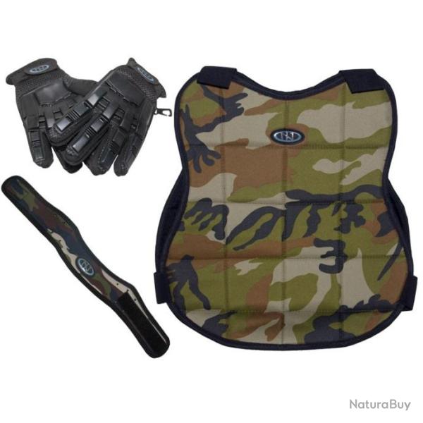 Nouvel ensemble de protection de paintball New Legion - camouflage avec gant � doigts complets