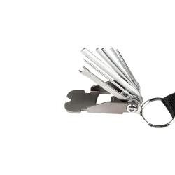 Outil polyvalent Dye Flex Multi Tool incluant une cl&eacute; hexagonale et un cordon / lani&egrave;re de cl&eacute;.
