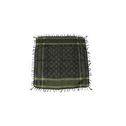 Foulard Shemagh / PLO avec des franges - olive/noir avec une t&ecirc;te de mort