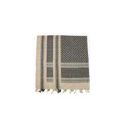 Ch&egrave;che / foulard PLO avec franges - sable/noir