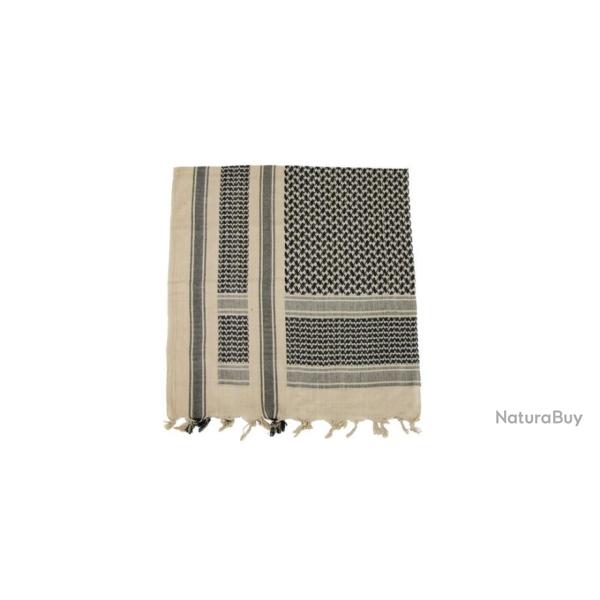 Ch�che / foulard PLO avec franges - sable/noir