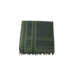 Ch&egrave;che / foulard PLO avec franges - olive/noir