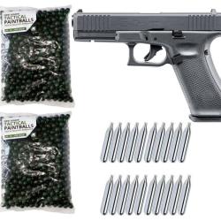 GLOCK 17 Gen5 T4E RAM Pistolet Paintball cal.43 Pistolet de d&eacute;fense &agrave; domicile incluant 1000 Paintba