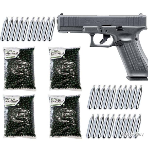 GLOCK 17 Gen5 T4E RAM Pistolet Paintball cal.43 Pistolet de d�fense � domicile incluant 2000 Paintba