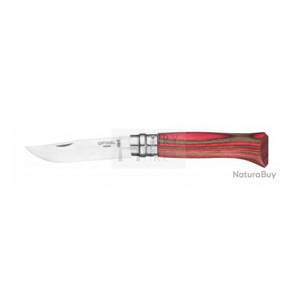 OPINEL N-8 BOULEAU LAMELLE ROUGE