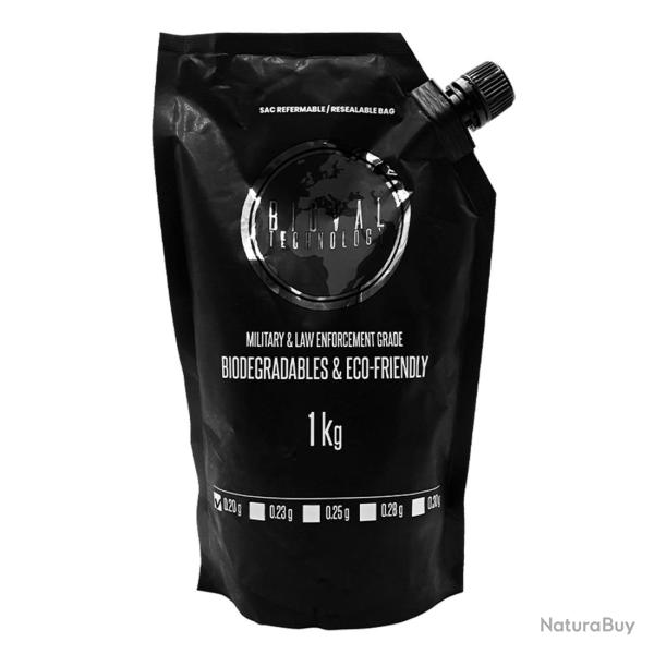 Sachet de 5000 Billes Bioval 0.20g Bio pour Airsoft, Haute Pr�cision et Respect de l'Environnement