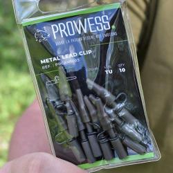 Clip Plomb Prowess Metal Kaki + Manchon (par 10)