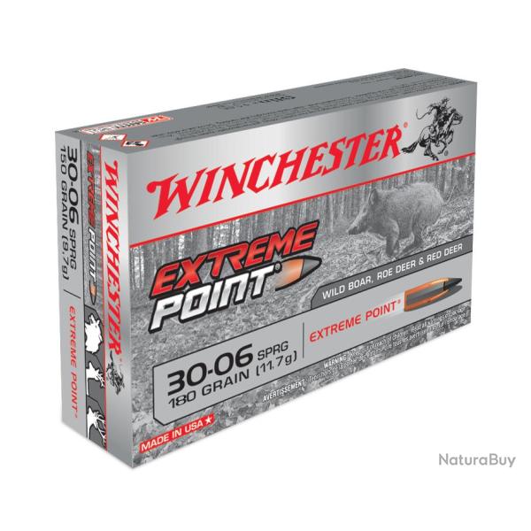 Munitions WINCHESTER calibre 30-06 Extreme Point 180gr - 11.7g x20