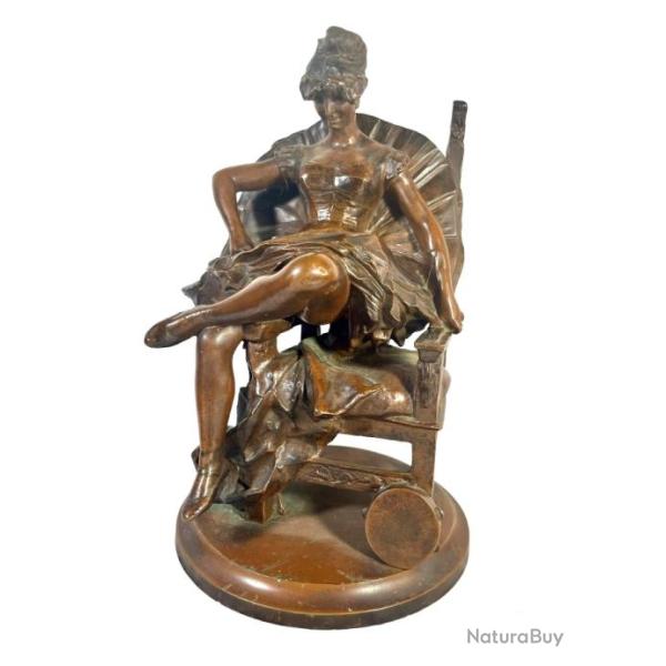 Antonin Merci� danseuse assise sculpture bronze