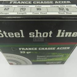 Cart TUNET cal 12 32g Pl 2 FRANCE CHASSE ACIER Boite de 25