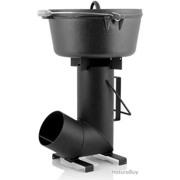 R�chaud tube vertical � bois - Granul�s et Carton - Acier 1,5mn - Noir - Livraison rapide