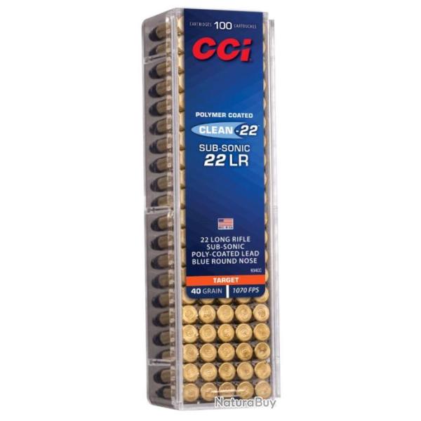 Munitions CCI cal.22lr clean-22 target subsonic 40gr par 100