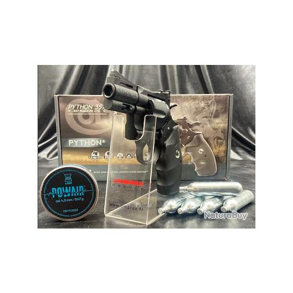 Pack pr�t � tirer "REVOLVER COLT PYTHON" - 2.5" - CO2 - CAL 4.5 MM Plombs et Billes acier