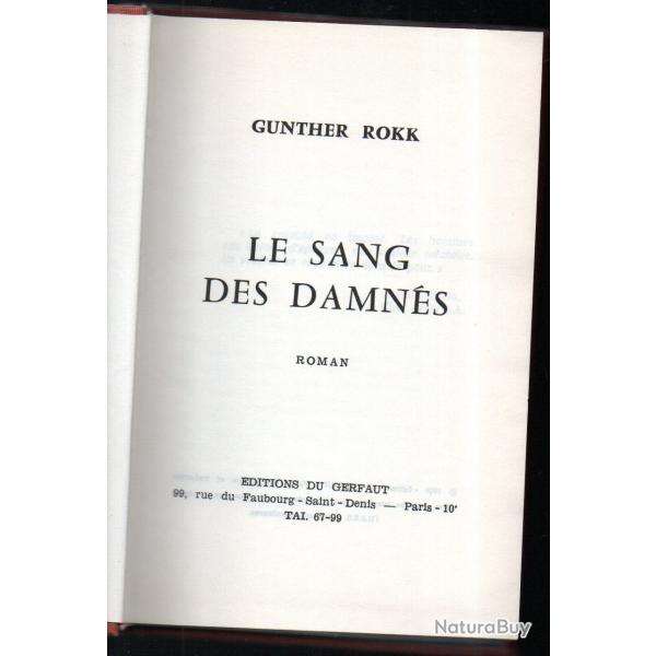 le sang des damn�s de gunther rokk , gerfaut guerre grand format front est