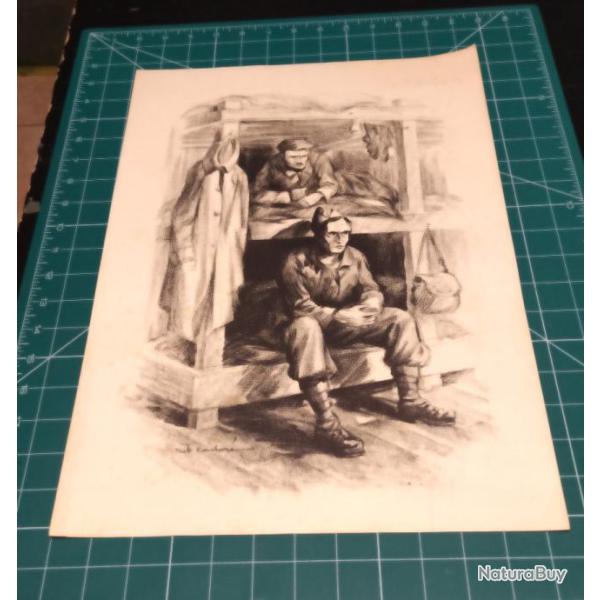 Robert Cador�,  ARTISTE LORRAIN, 3 GRAVURES CAMP DE PRISONNIER 39/45 WW2