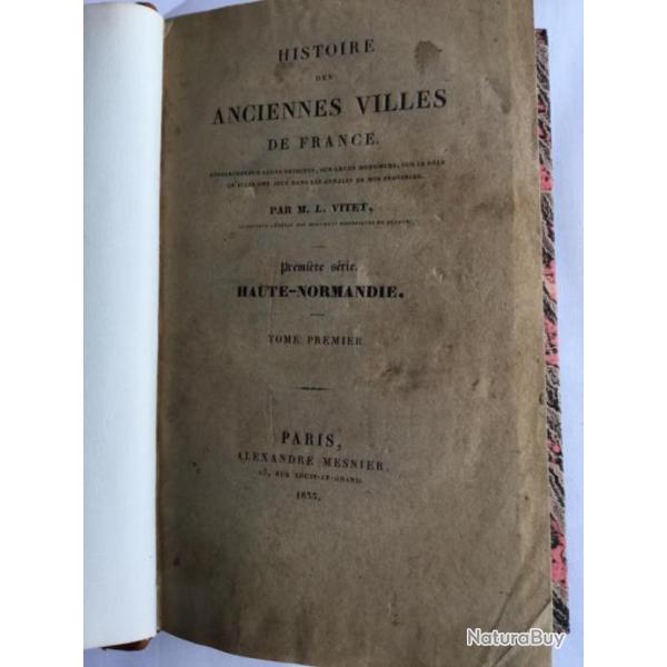 DIEPPE - Histoire des anciennes ville de France - 1� s�rie Haute Normandie - L VITET - 1833