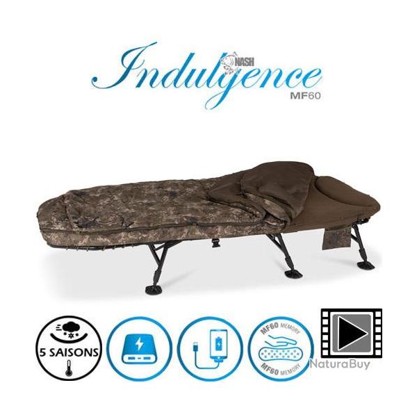 Bed Chair Nash MF60 Indulgence SS3 MKII 6 pieds 5 saisons