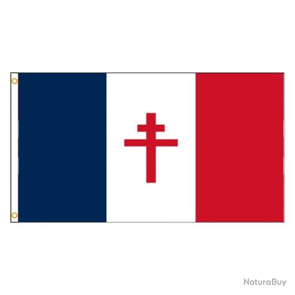 Drapeau fran�ais France libre lib�ration 1944 croix de lorraine - 120x180cm