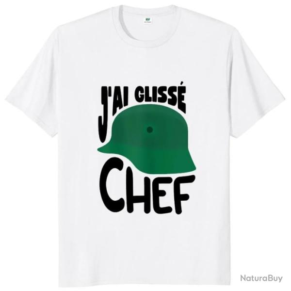 T-shirt humoristique "J'AI GLISS� CHEF" - Homme Blanc