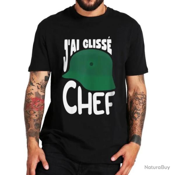 T-shirt humoristique "J'AI GLISS� CHEF" - Homme Bleu Marine