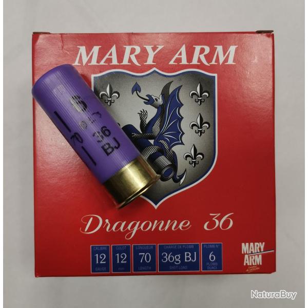 Cartouches MARY ARM Dragonne 36- Cal 12/70 36gr N�6 BJ X 25
