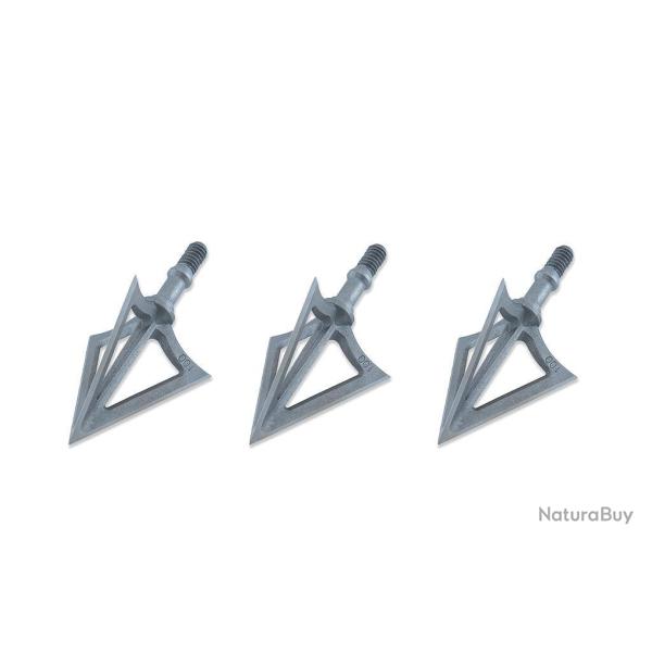 Lot de 3 pointes de chasse � lame fixe Maximal Solidrazor 100 grains 3 blades