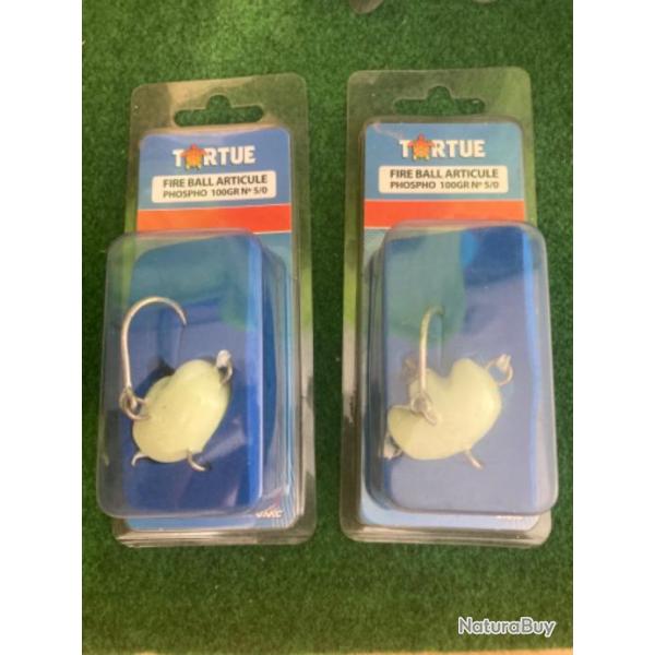 Lot de 2 Fire Ball Articul�s Phospho Tortue 100 gr silure ou mer